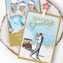 Elegante  geïnspireerde golffoto kerst feestdagenkaart