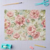 Elegante geïnspireerde roze bloem Ephemera Tissuepapier (Craft)