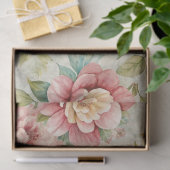 Elegante geïnspireerde roze bloem Ephemera Tissuepapier (Geschenk)