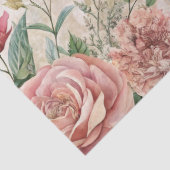 Elegante  geïnspireerde roze bloem Ephemera Tissuepapier (Detail)