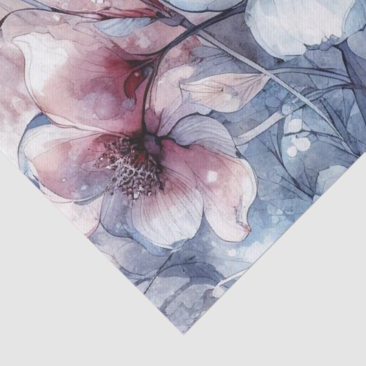 Elegante geïnspireerde Winter Bloemen Decoupage Tissuepapier (Detail)