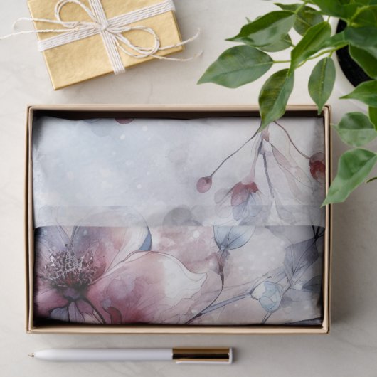 Elegante geïnspireerde Winter Bloemen Decoupage Tissuepapier (Geschenk)