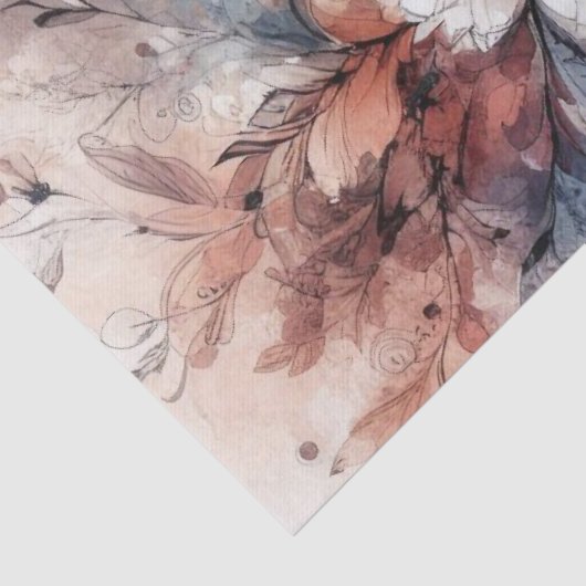 Elegante  geïnspireerde Winter Bloemen Decoupage Tissuepapier (Detail)