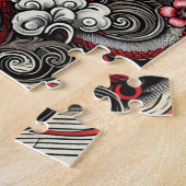 Elegante Geisha kunstwerkpuzzel Legpuzzel (Zijkant)
