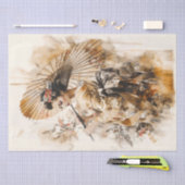 Elegante geisha met traditionele paraplu tissuepapier (Craft)