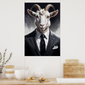 Elegante geitenheer in een formeel portretschene poster (Keuken)