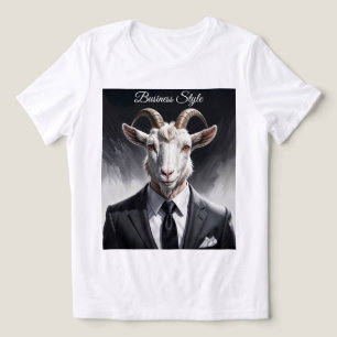 Elegante geitenheer in een formeel portretschene Tri-Blend shirt