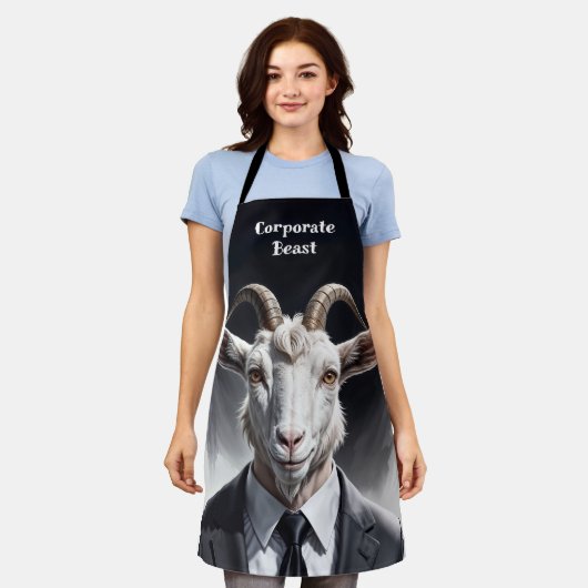 Elegante geitenheer in formele portretscène schort (Gedragen)