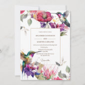 Elegante gekleurde bloem bloementwee vogels bruilo kaart (Voorkant)