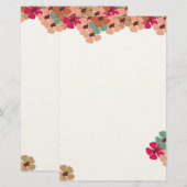 Elegante gekleurde bloemengroetkaart briefpapier (Voorkant / Achterkant)