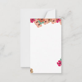 Elegante gekleurde bloemengroetkaart notitiekaartje