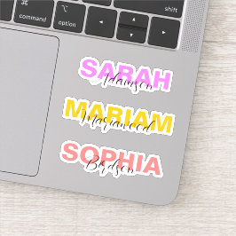 Elegante gekleurde naamstickers voor meisjes sticker