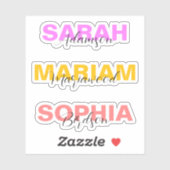 Elegante gekleurde naamstickers voor meisjes sticker (Vel)