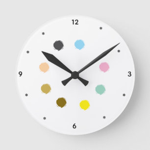 Elegante gekleurde ronde acryl wandklok