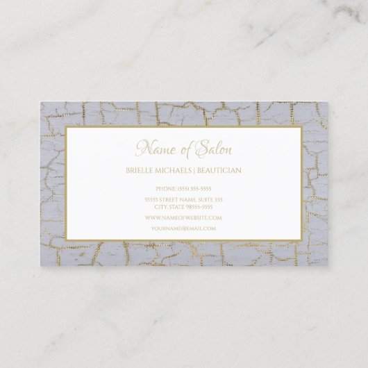 Elegante gekraakte verf vergulde gouden boetiek visitekaartje (Achterkant)