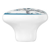 Elegante Gekroonde Pauw Keramische Knop (Zijkant)