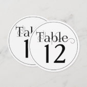 Elegante gekrulde print ronde tafel nummertjes kaart (Voorkant / Achterkant)