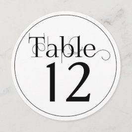 Elegante gekrulde print ronde tafel nummertjes kaart