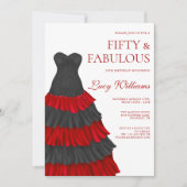 Elegante gelaagde jurk, 50e en fantastische verjaa kaart (Voorkant)