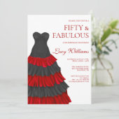 Elegante gelaagde jurk, 50e en fantastische verjaa kaart (Staand voorkant)