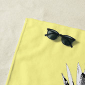 Elegante gele ananas | Monogram Aangepast Strandlaken (In situ)