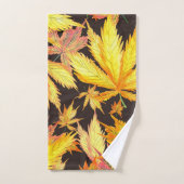 Elegante gele bladeren decoratieve opvallende bad handdoek (Handdoek)