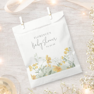 Elegante Gele Bloem Baby Shower Bedankzakje