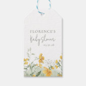Elegante Gele Bloem Cadeaubijslage Cadeaulabel (Voorkant)