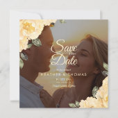 Elegante Gele Bloem Foto Save The Date (Voorkant)