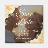 Elegante Gele Bloem Foto Save The Date Magneet (Voorkant)