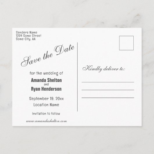 Elegante gele bloemen bruiloft Save the Date Aankondigingskaart (Achterkant)