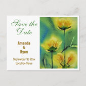 Elegante gele bloemen bruiloft Save the Date Aankondigingskaart (Voorkant)