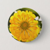 Elegante gele bloemen daisy ronde button 5,7 cm (Voorkant)