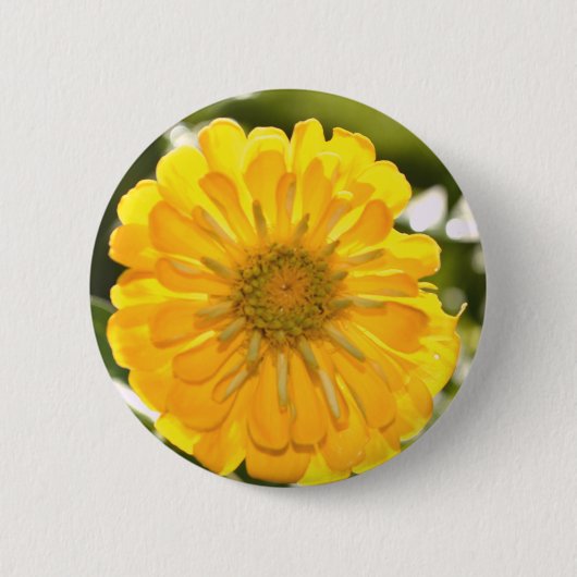 Elegante gele bloemen daisy ronde button 5,7 cm (Voorkant)