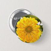 Elegante gele bloemen daisy ronde button 5,7 cm (Voorkant /achterkant)