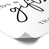 Elegante Gele Bloemen Kaarten & Gift Wedding Sign Poster (Hoek)