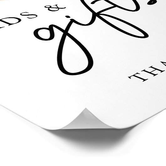 Elegante Gele Bloemen Kaarten & Gift Wedding Sign Poster (Hoek)