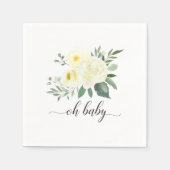 Elegante Gele Bloemen Oh Baby shower servet (Voorkant)