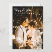 Elegante gele bloemen trouwfoto bedankkaart (Voorkant)