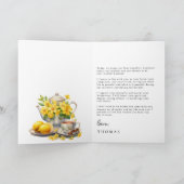 Elegante Gele Bloemen Trouwgeloften Kaart (Binnen)