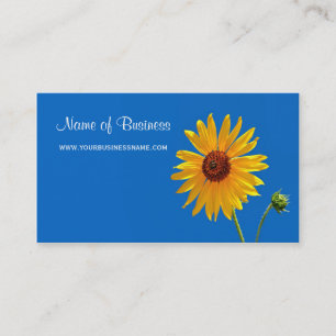 Elegante Gele Bloemen Zomer Zonnebloem Blauwe Heme Visitekaartje