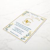 Elegante gele bloemenbruiloft folie uitnodiging (Gedraaid)