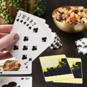 Elegante Gele Bloemendamask Pokerkaarten (Insitu)