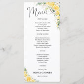 Elegante Gele Bloemenkinderfeestmenu Menu (Voorkant)