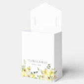 Elegante gele bloemenlente bruiloft bedankdoosjes (Geopend)