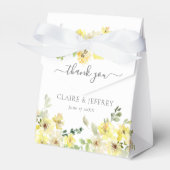 Elegante gele bloemenlente bruiloft bedankdoosjes (Voorkant Zijde)