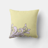 Elegante gele bloemenwervelingen design kussen (Achterkant)