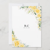 Elegante Gele Bloemige Bruidsdouche Uitnodiging (Achterkant)