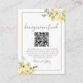 Elegante Gele Bloemige Salie Groene Honeymoon Fond Informatiekaartje (Voorkant)