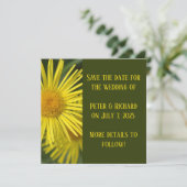 Elegante Gele Bloemige Save the Date Kaart (Staand voorkant)
